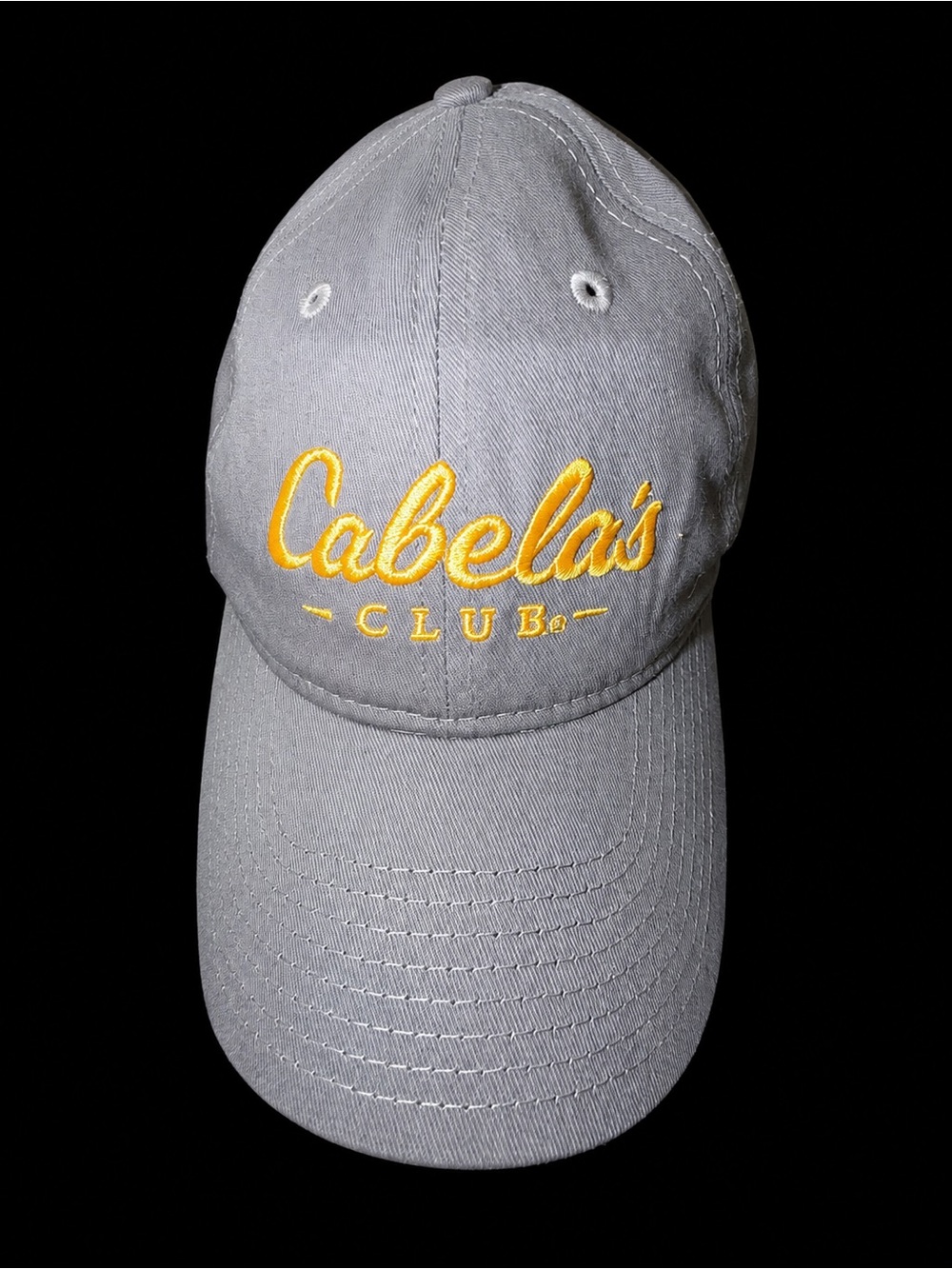 Cabela's Gray Baseball Cap with Yellow Embroidery